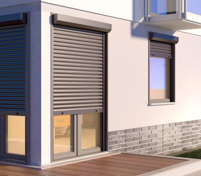 blinds and house, 3D illustration